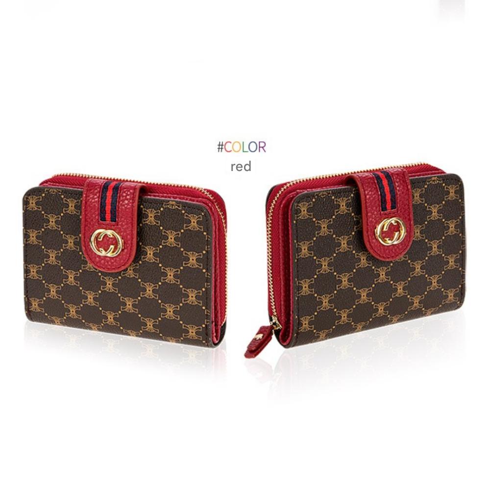 Creang Women's Zippered Snap-On Luxury Half Wallet W743