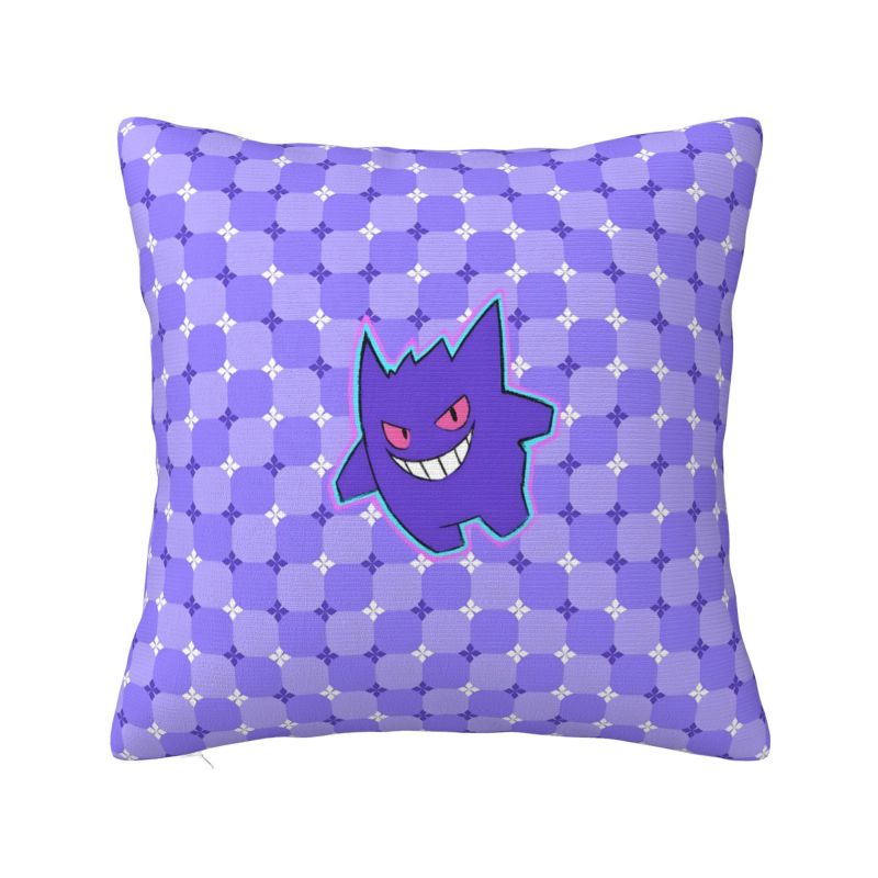 Custom Monster Ghost Gengar Pillow Case 45x45cm Anime Cartoon Chair Cushion Cover Square Pillowcase