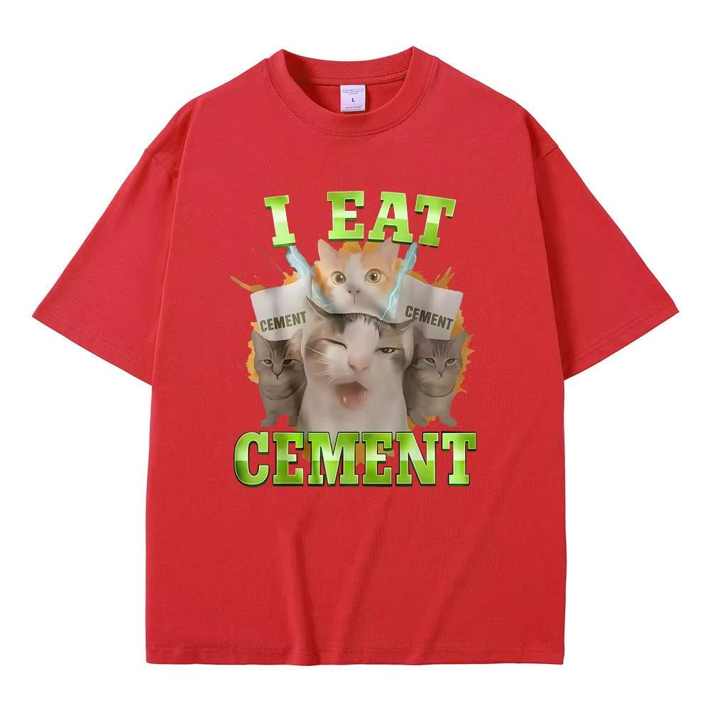 I Eat CeUnisext Funny Cat Meme Tshirt Stupid Ugly Cats Printed Tshirts Unisex Women Casual Vintage Oversized Short Sleeve T Shirts