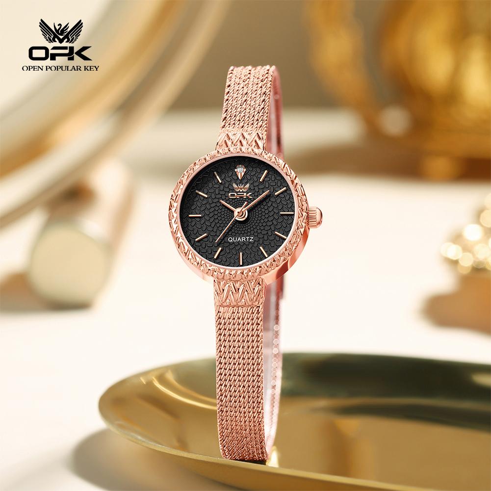 OPK Brand Watch Light Luxury Japanese Style Slim Strap Compact and Simple Women's Watch Quartz Watch 6086