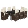 VidaXL Ensemble à Manger de Jardin avec Coussins 9 pcs, Table et Chaises avec Dossier Réglable, Meubles d'Extérieur, 3213212