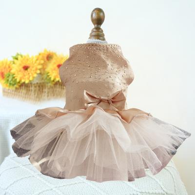 Haustier Prinzessinnenkleid Glitzernde Schleife und Pailletten Tutu Kleid Weiches Hunde Katzen Kostüm Niedliches Party Outfit für kleine Tiere