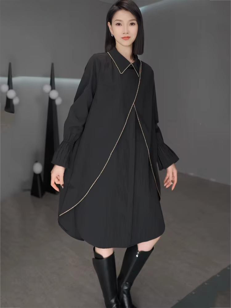 

Xitao Модное платье из двух частей с длинными рукавами GMM1353 One Size чёрный