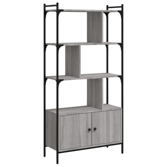 VidaXL Bibliothèque avec portes sonoma gris 76,5x30x154,5 cm 833351