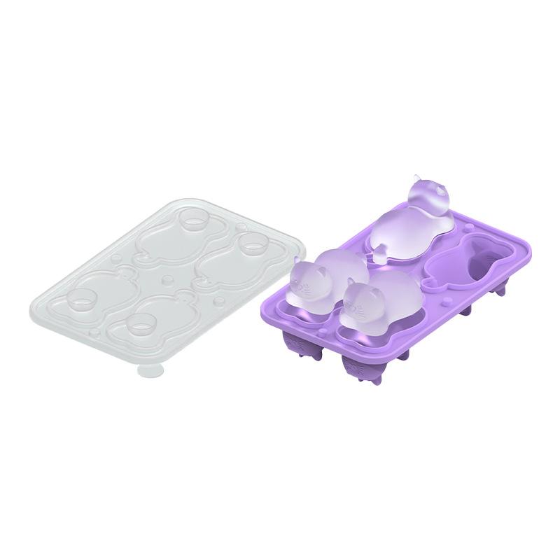New Kitten-Shaped Ice Tray Mold Food-Grade Silicone  Cube Tray Whiskey  Maker Homemade Cube Tool