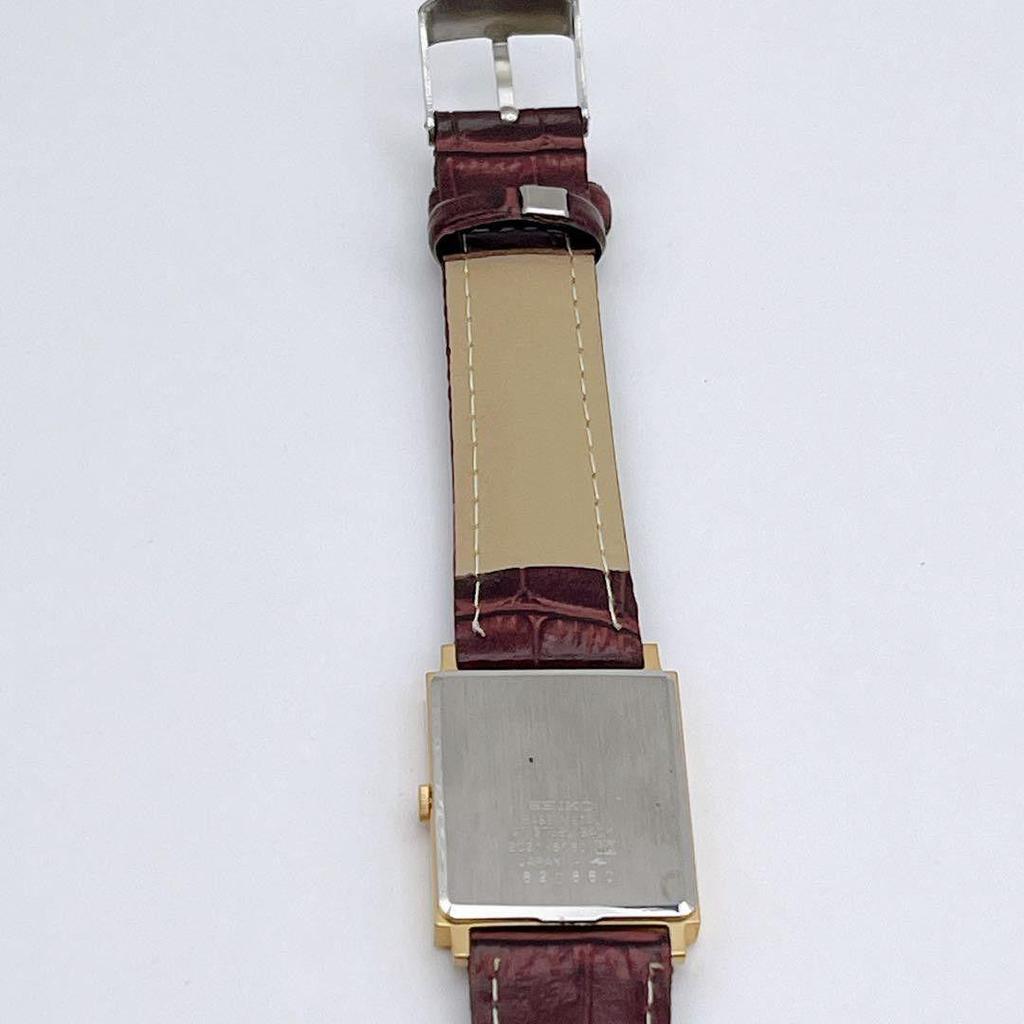 Used Vintage SEIKO Seiko men's watch square tank gold 80s
