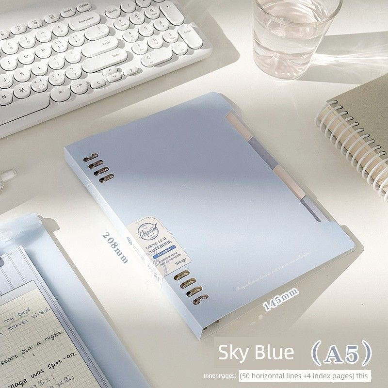 

Fresh Hand-Free Loose Spiral Notebook Detachable Good-looking Students Use School Notebook for Postgraduate Entrance Examination Wrong Questions Notes [A5] Sky Blue Sends 4 Separator Pages