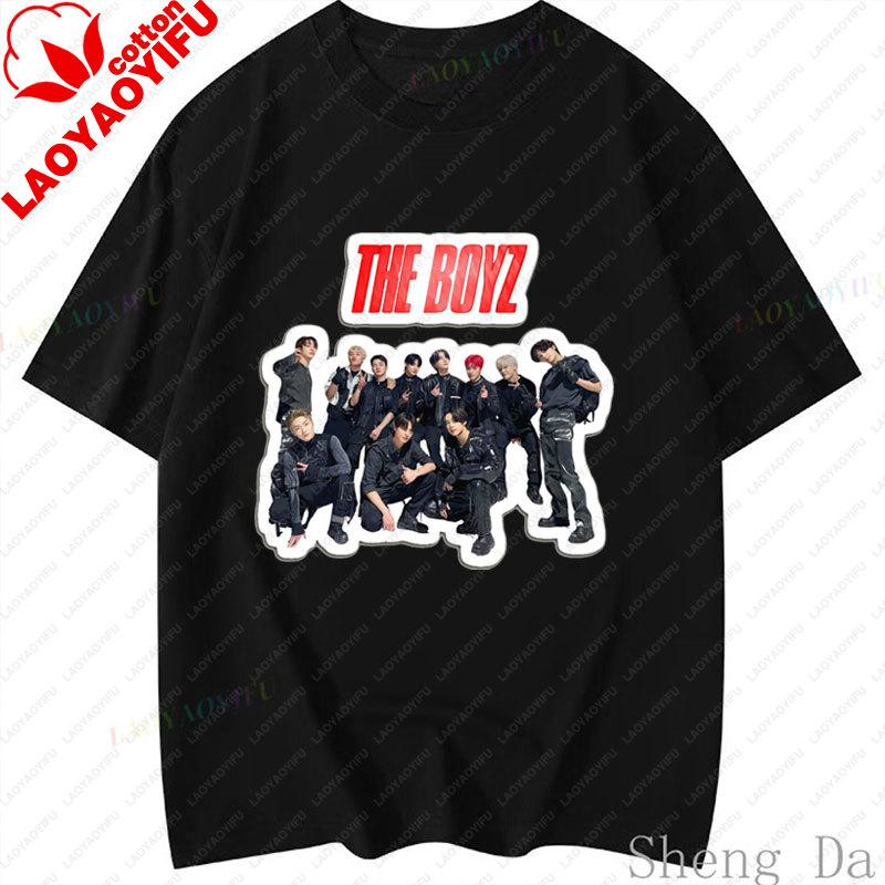 Unisex Unisex Cotton Summer T Shirt Kpop The Boyz Rock Music Fan Gift For Short Sleeve New Fashion Camisetas Popalar T Shirts