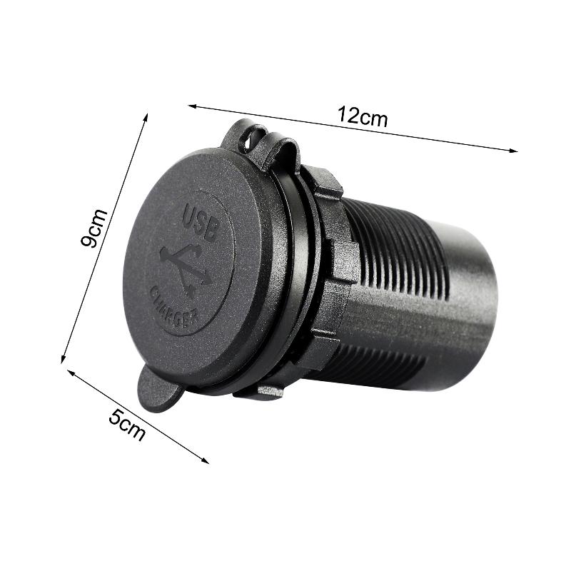 High Power 12V Quad Port USB Charger Socket With Button Switch 96W Dual USB C Outlet Fast Charging For Car RV Marine Vehicles