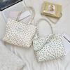 Cute Quilted Padded Heart Plaid Shoulder Bag Handbag Large Capacity Casual Commuting Tote Bag Storage Bag Girl Heart Clutch Gift