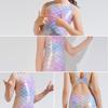 [VIISEN] Girls' One-Piece Sleeveless Swimsuit with Half Shorts - Competition Swimwear, Quick-Drying, Figure-Flattering, for Swimming School, Lessons,