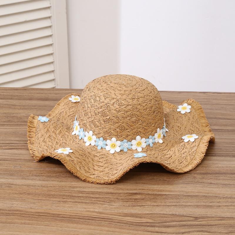 Summer Bow Sun Hat Female, Seaside Beach Vacation Sun Hat Outdoor Big Brim Sun Hat Sweet Straw Hat