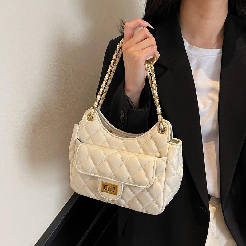 Spring and Summer Versatile Women's Bags, Chain Bags, High-end Sense of Work Commuting Shoulder Bags, Diamond Embroidered Thread Messenger Bags