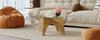 Modern Square Side Table Made of Safety Glass - 80 cm Side Length. Table Legs Made of MDF with Light Wood Veneer. Ideal for Dining Room, Living Room.