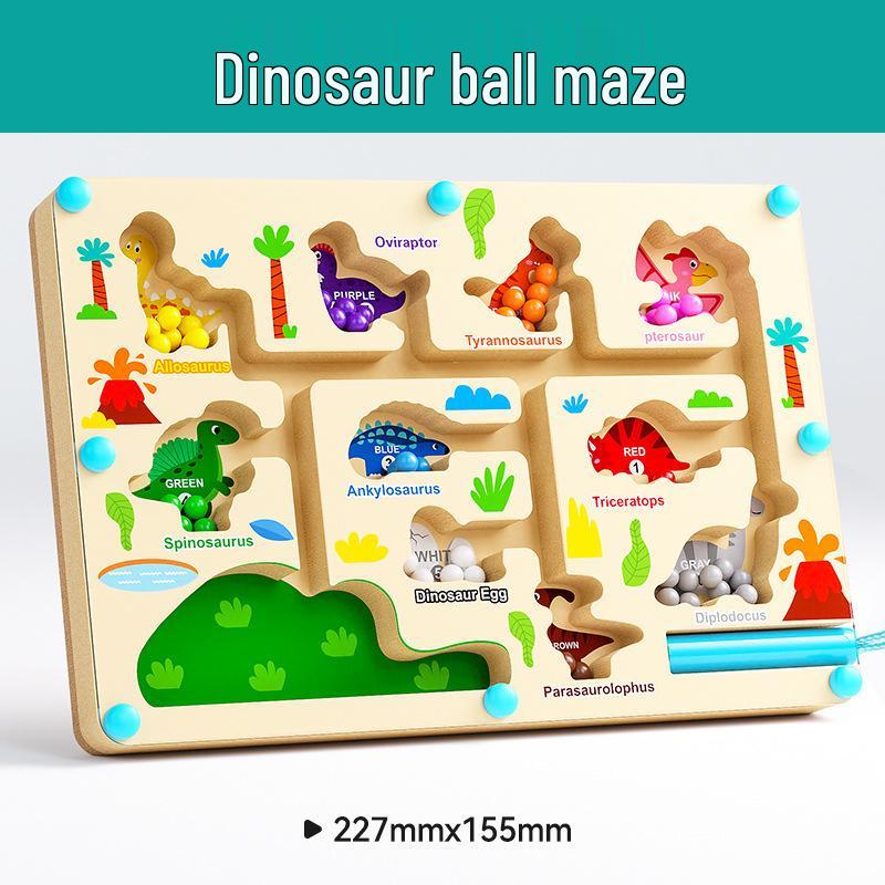 Wooden Magnetic Number Maze Game: Color Sorting & Pen Control Toy for Kids