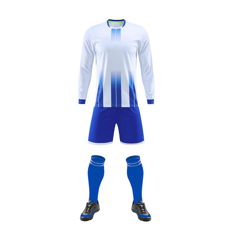 One long-sleeved football jersey set, men s and women s football training camp jersey, children s football jersey, football jersey print number. XS