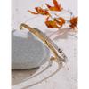 Yhpup 61mm Stainless Steel Inlaid Zircon Round Bracelet Bangle Waterproof Polished Trending Jewelry Wholesale New