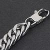 Trendy Men's 11MM Titanium Steel Cuban Chain Bracelet with Square Buckle