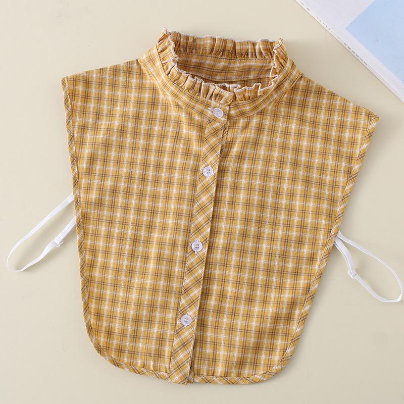 

Круглый вырез, грибковая кромка, желтый воротник, рубашка с имитацией воротника, детский воротник с острыми краями, клетчатый воротник-стойка, хлопок, студент, B537