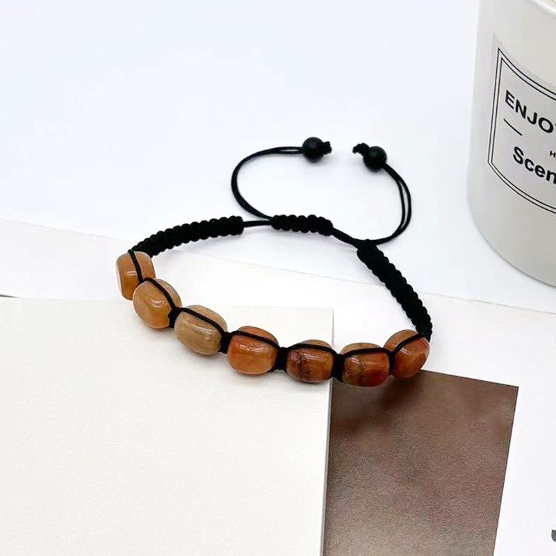European & American Natural Tiger Eye Stone Beaded Adjustable Woven Bracelet
