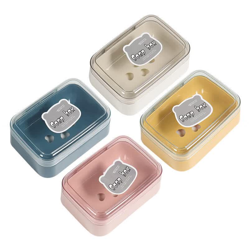 LIEI Portable Draining Soap Dish with Lid