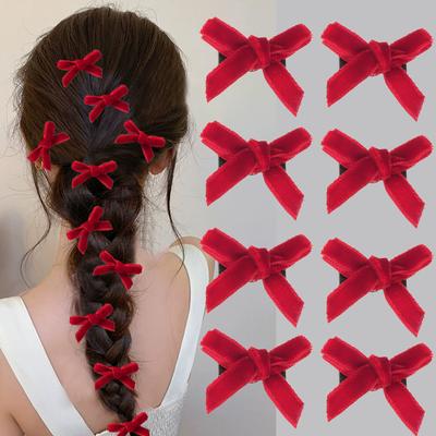Rote Schleife Haarnadel Pferdeschwanz Styling Geflochtene Haarspange Mädchen Einfache Süße Haarschmuck Koreanische Haarklammern Valentinstagsgeschenk