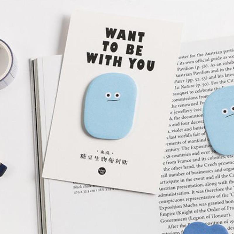 1 Piece Cartoon Adhesive Cute Kawaii Plant Notes Notepad Memo Pad Office School Supplies Stationery Sticker