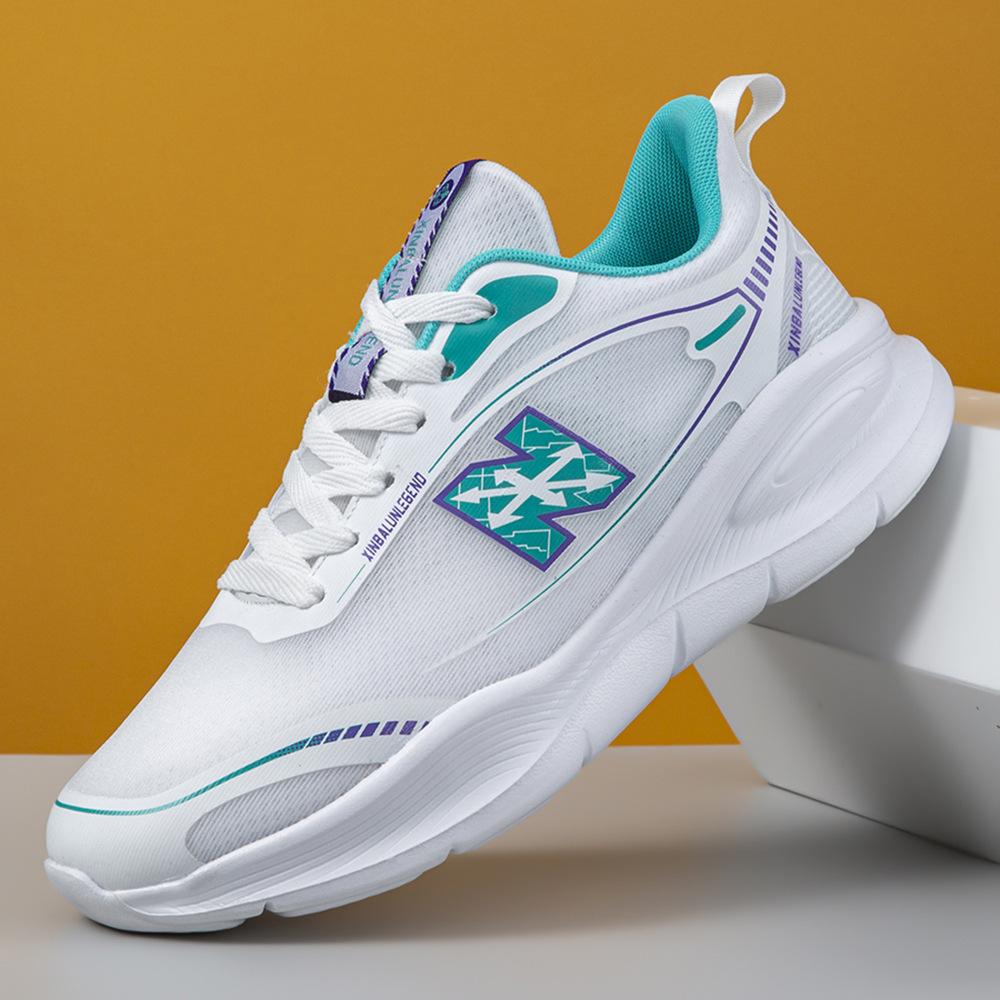 Spring and summer new shoes simple and lightweight casual shoes breathable mesh soft sole heightening casual style sports shoes