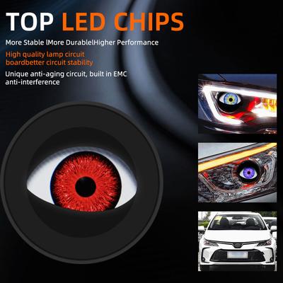 Car LED Devil Eyes 3 Inch Demon Evil Eye Lenses 12V For Car Remote Control Eyes Retrofit Kits Fitting Auto Light Accessories