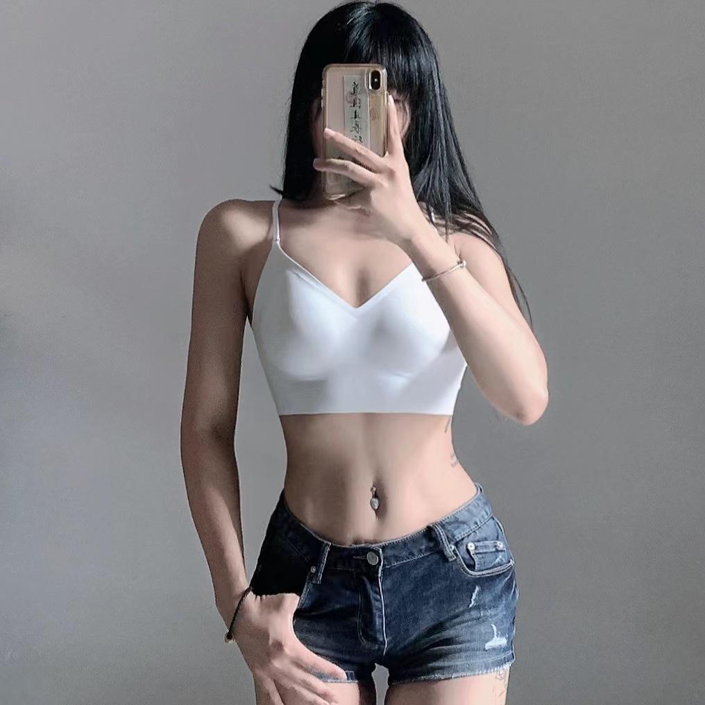 Summer Seamless Low-Back Women's Bra - Thin, U-Shaped, Beautiful Halter Design, Invisible, Multi-Way, Comfortable.