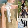 White Black Lace Long Scarf Dots Flower Long Ribbon Fashion Neck Strap  Women
