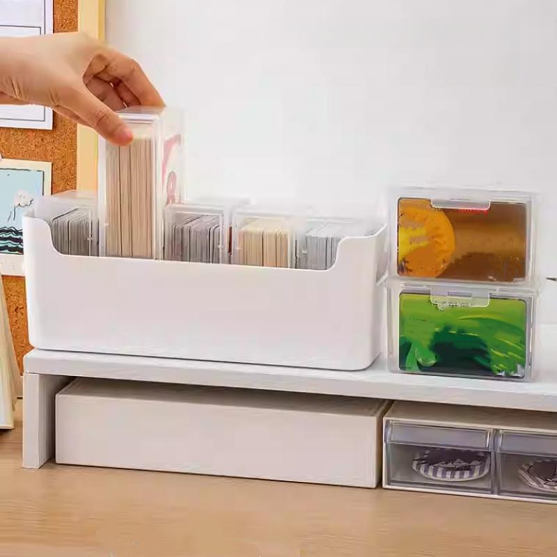 Card storage box, with 5 small boxes and 1 long box, desktop card organization box, durable storage box