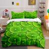 Set Decorazione Stampa Lime Morbido Confortevole Copripiumino Set Biancheria da Letto Incluso 1*Copripiumino & 2*Federe, Regalo