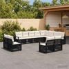 Maison Exclusive - Ensemble De Canapé De Jardin 12 Pc 12 Place Noir Polyrotin