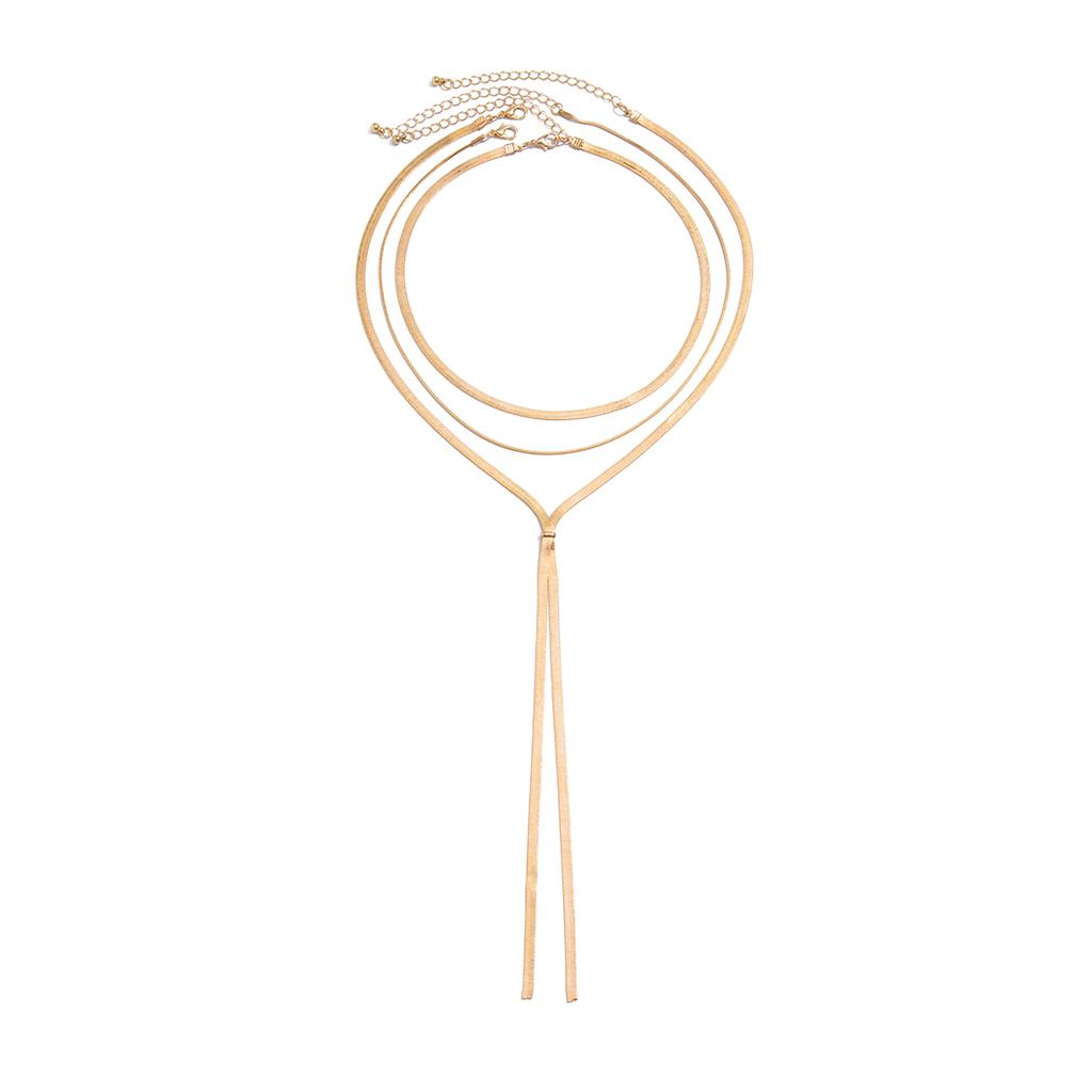 Ingemark 2Pcs/Set Sexy Flat Snake Long Chain Necklace for Women Wed Bridal Vintage Smooth Choker Chest Neck Jewelry 2026 Gift