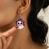 Cute Ghost Pumpkin Witch Hat Jewelry 1 Pair Mexico Day of The Dead Earrings for Women, Acrylic Decorative Flower Dangle Drop Halloween Costume,