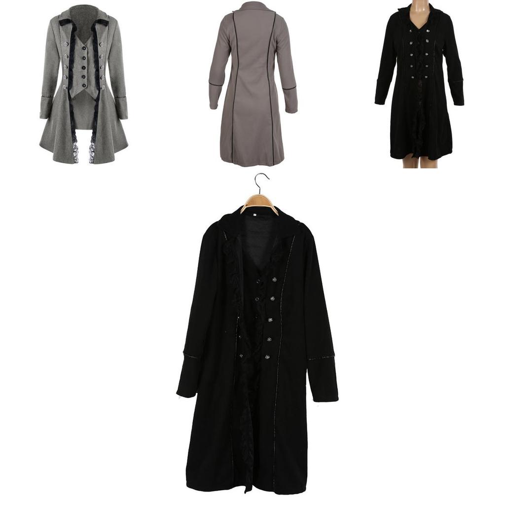 Vintage Gothic Men's Steampunk Corset Coat For Halloween Party