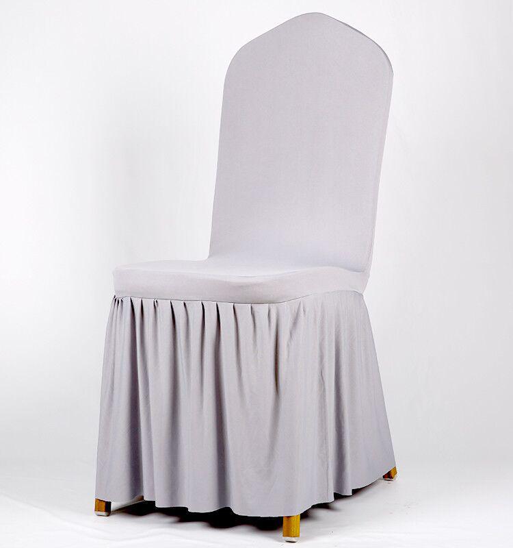 Pleated Elastic Chair Cover for Weddings, Restaurants, and Banquets