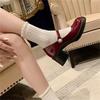 French Retro Mary Jane Shoes Casual Shoes Autumn New Single Shoes Heightened High Heels Round Head Women's Shoes Thick Heels Small Leather Shoes