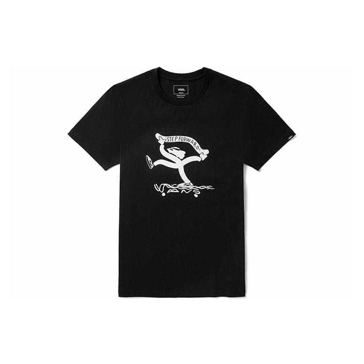 Футболки Vans X FIVEMONKER Унисекс Черные с круглым вырезом Умеренный прямой крой VN0A5F48BLK XL