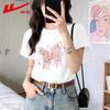 Warrior Women's Loose Fit Cotton T-Shirt with Butterfly Print
