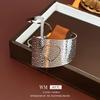 European & American Pleated Metal Bangle: Elegant Cold-Style Bracelet with High-End Luxury Design