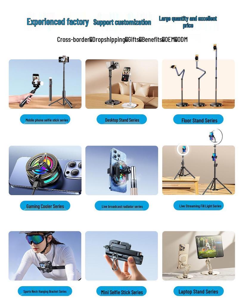Verstellbarer Multifunktions-Auslegerarm-Ständer für Handys & Tablets - Ideal für Desktop-Videoaufnahmen und Live-Übertragungen