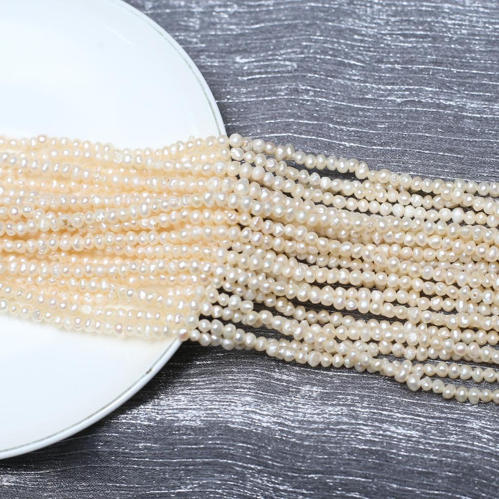 1String, White Natural Freshwater Pearls Beads for Jewelry Making DIY Necklaces, Bracelets Crafts, Mother’s Day Gifts (Beads 2-3mm, Length 36cm)