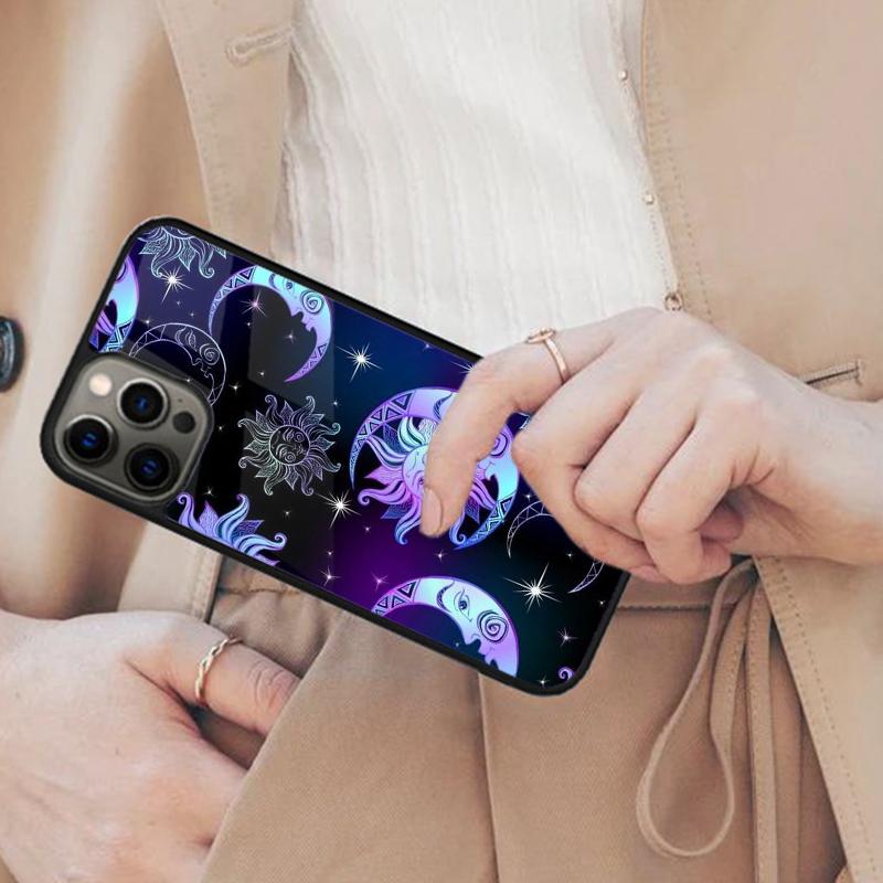 Sun Moon Face Magnetic Phone Case For APPLE iPhone 17 Air 16 14 13 12 Pro Max 15 Plus Wireless Charge With MagSafe Cover