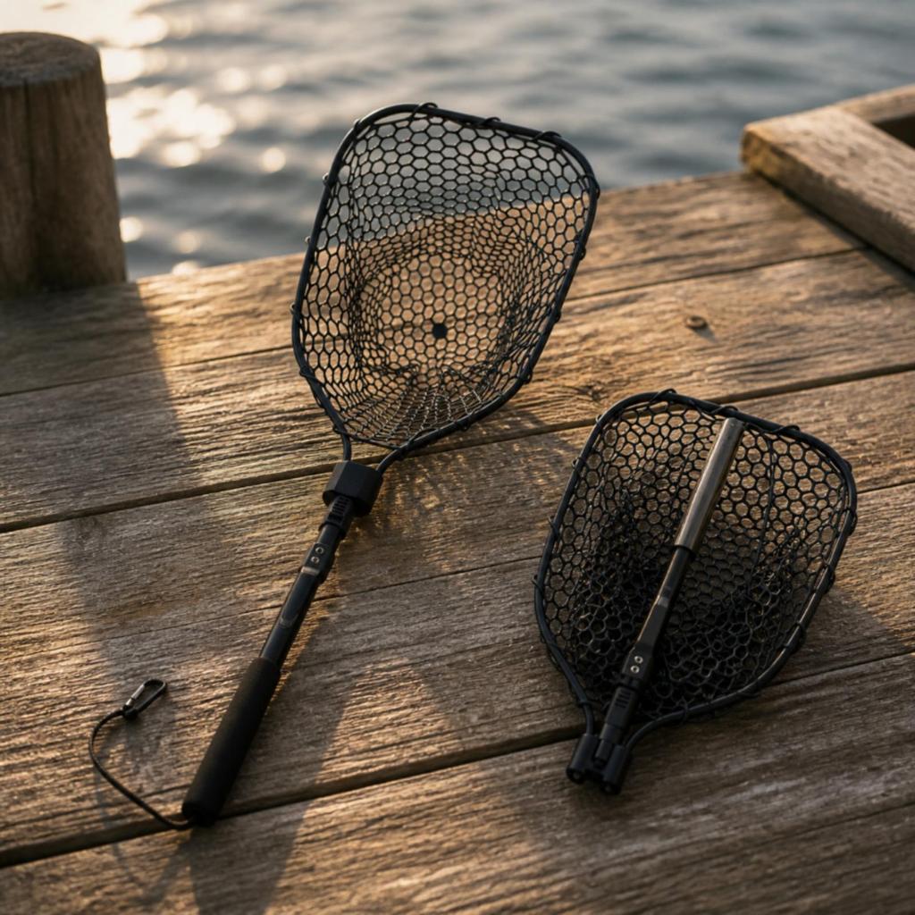 Folding Fishing Landing Net Sturdy Silicone Mesh Strong
