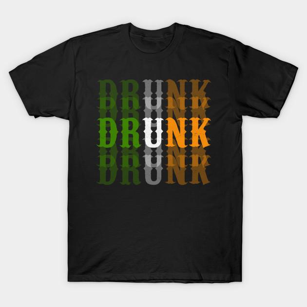 Men Black Print T-shirt St. Patrick S Day Funny Irish Drunk No-Cut Transfer Paper Print Cotton Tshirt S