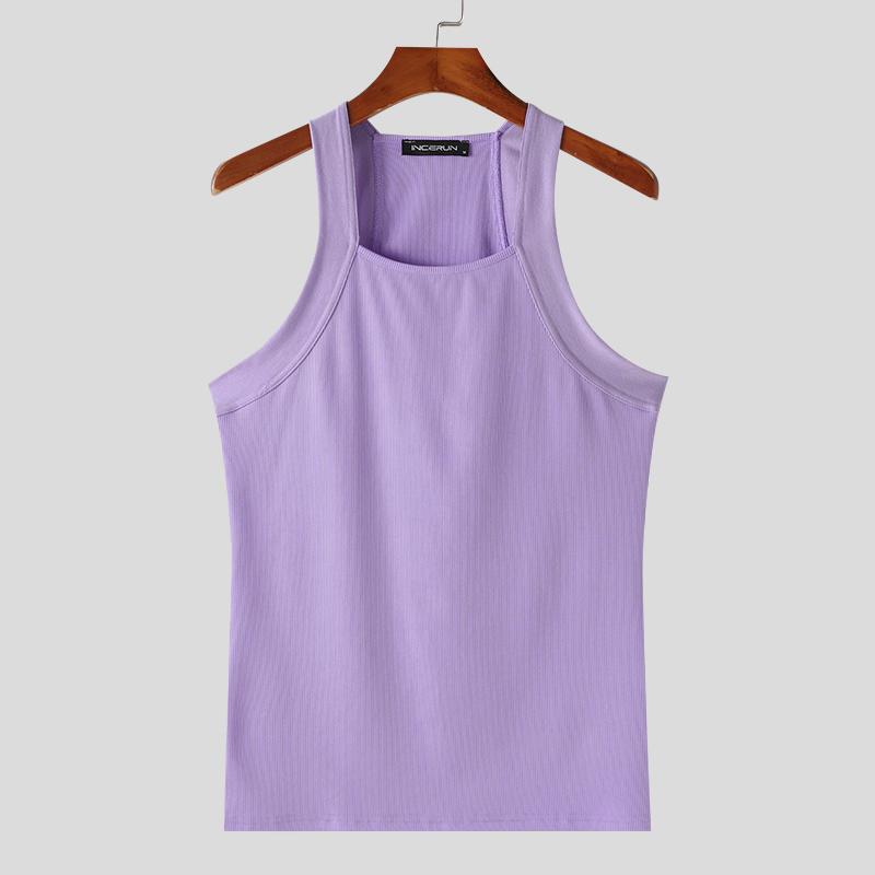 INCERUN Men Sleeveless Thin Slim Tank Tops Undershirts Summer T-shirts