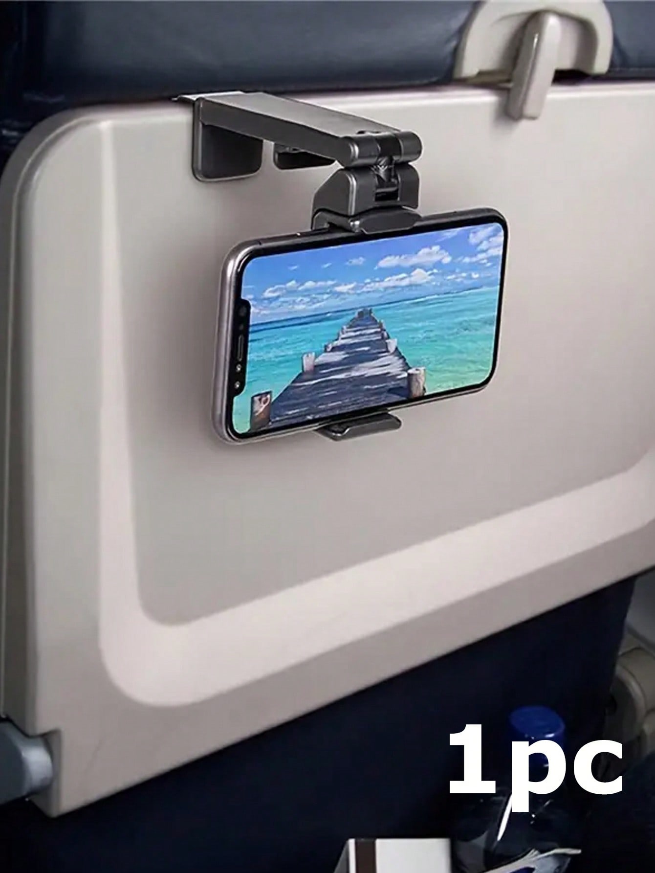

1pc Airplane Phone Holder, Portable Travel Stand Desk Flight Foldable Adjustable Rotatable Selfie Holding Train Seat Stand United States