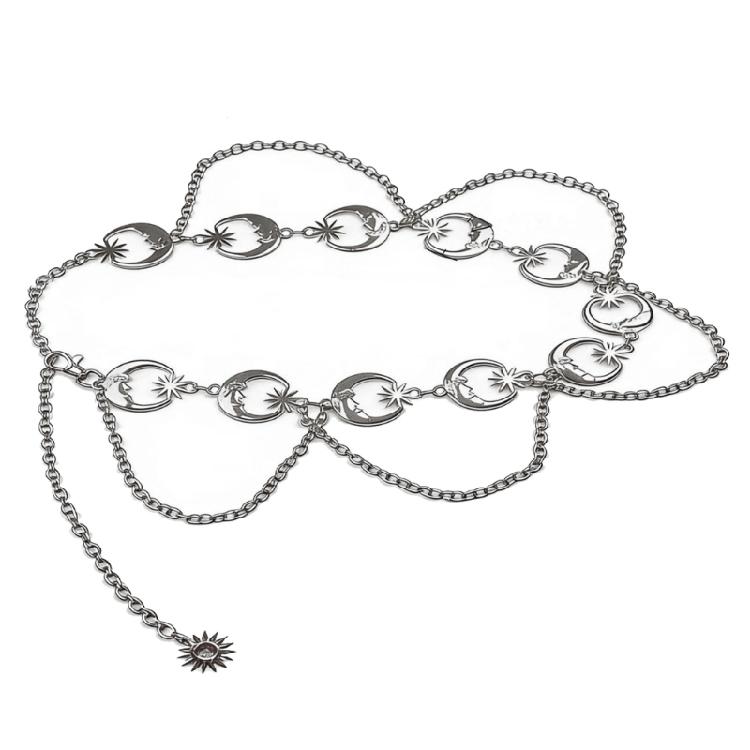 

Comfortable Body Jewelry Waist Chain with Moon and Star Pendant Suitable for Stylish Women Enhancing Look with Dresses